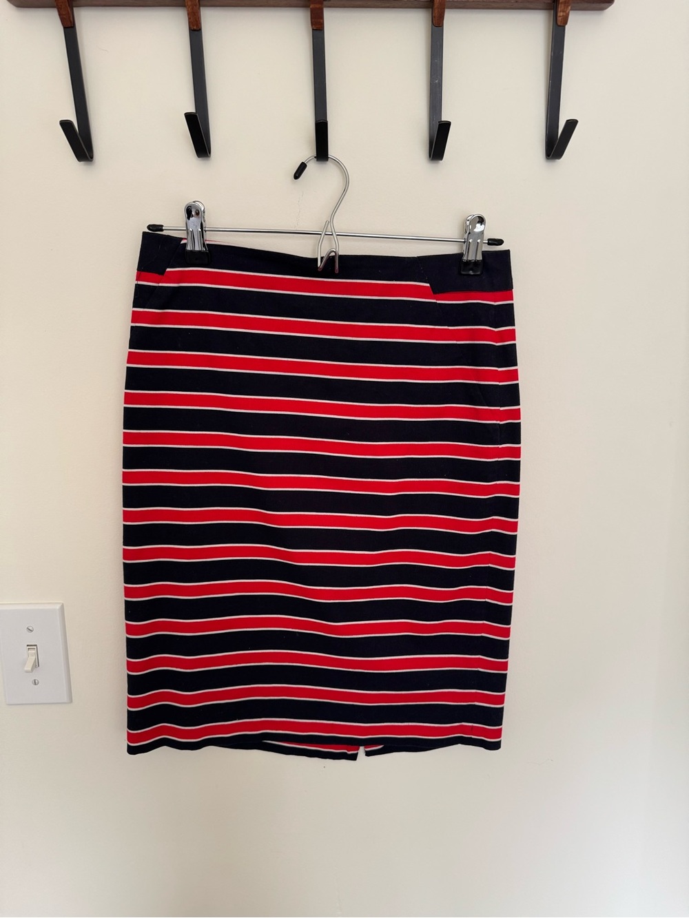 The Limited Navy and Red Striped Pencil Skirt